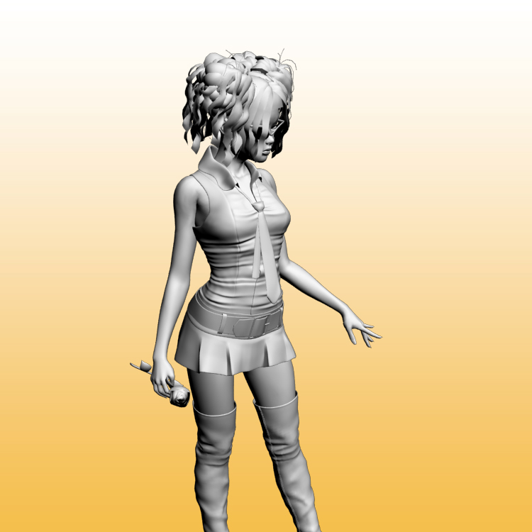 Girl in Red Boot 3D Model Woman